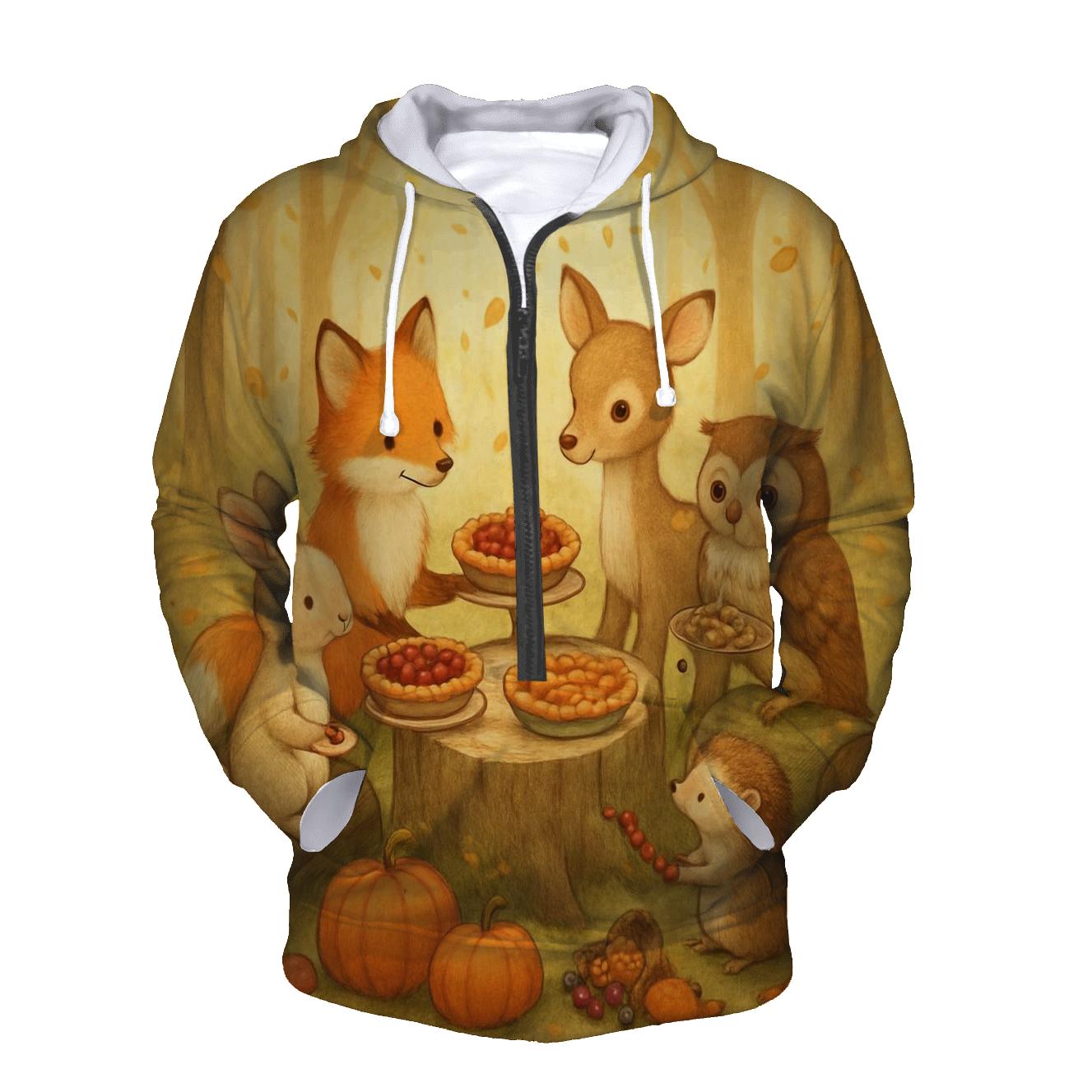 Woodland Friends Thanksgiving Picnic hoodie designs