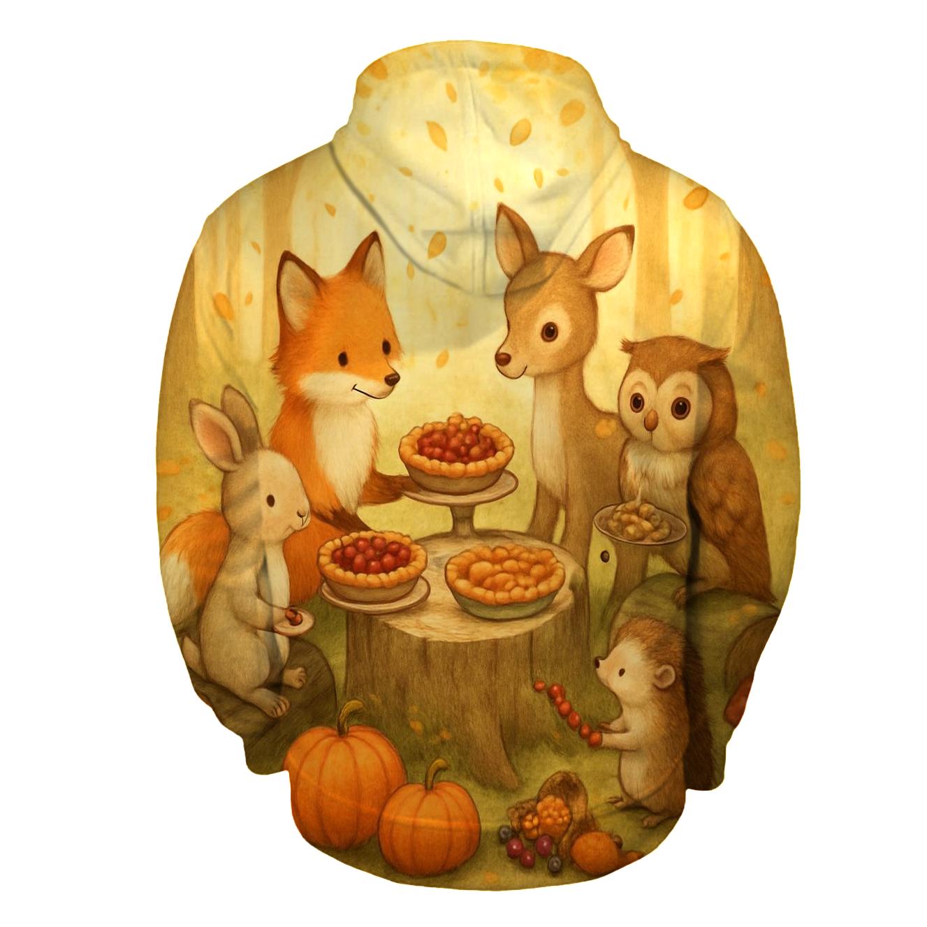 Woodland Friends Thanksgiving Picnic hoodie designs