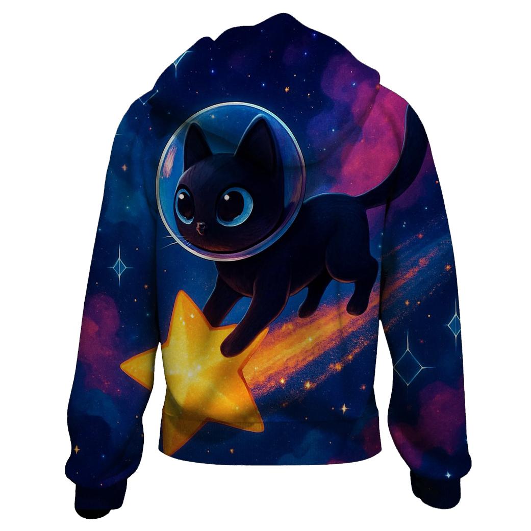 Nebula Navigator Cat zip-up hoodies