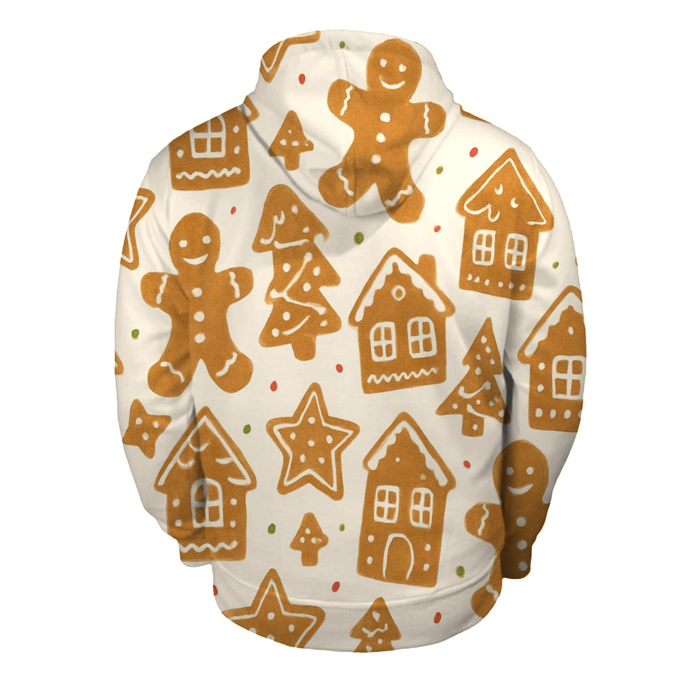 Gingerbread Village Scatter On Cream heavyweight hoodies