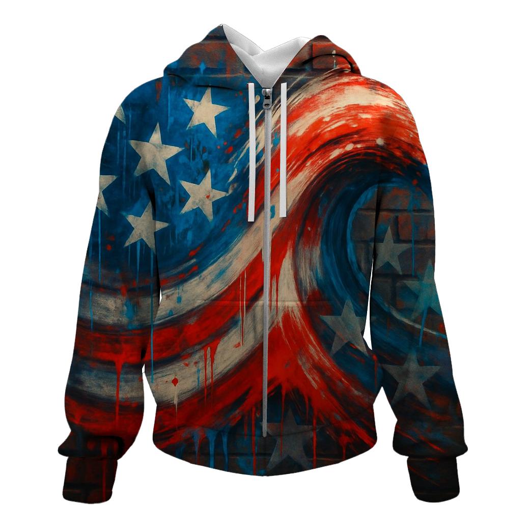 Patriotic Street Graffiti Wave custom hoodies
