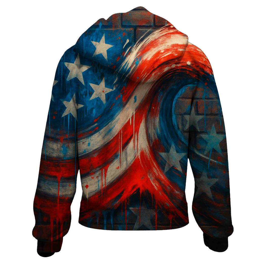 Patriotic Street Graffiti Wave custom hoodies