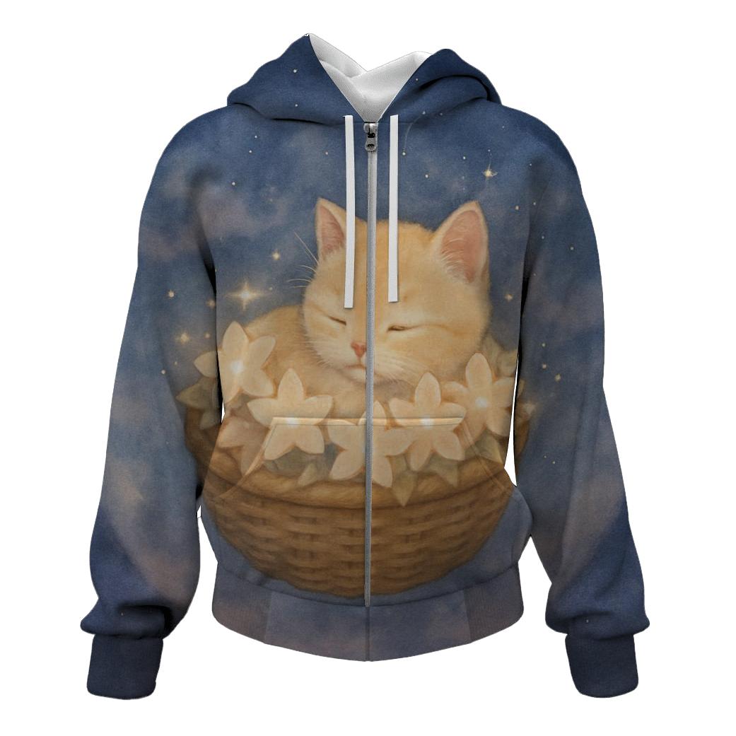 Star Blossom Basket Kitten pullover hoodies