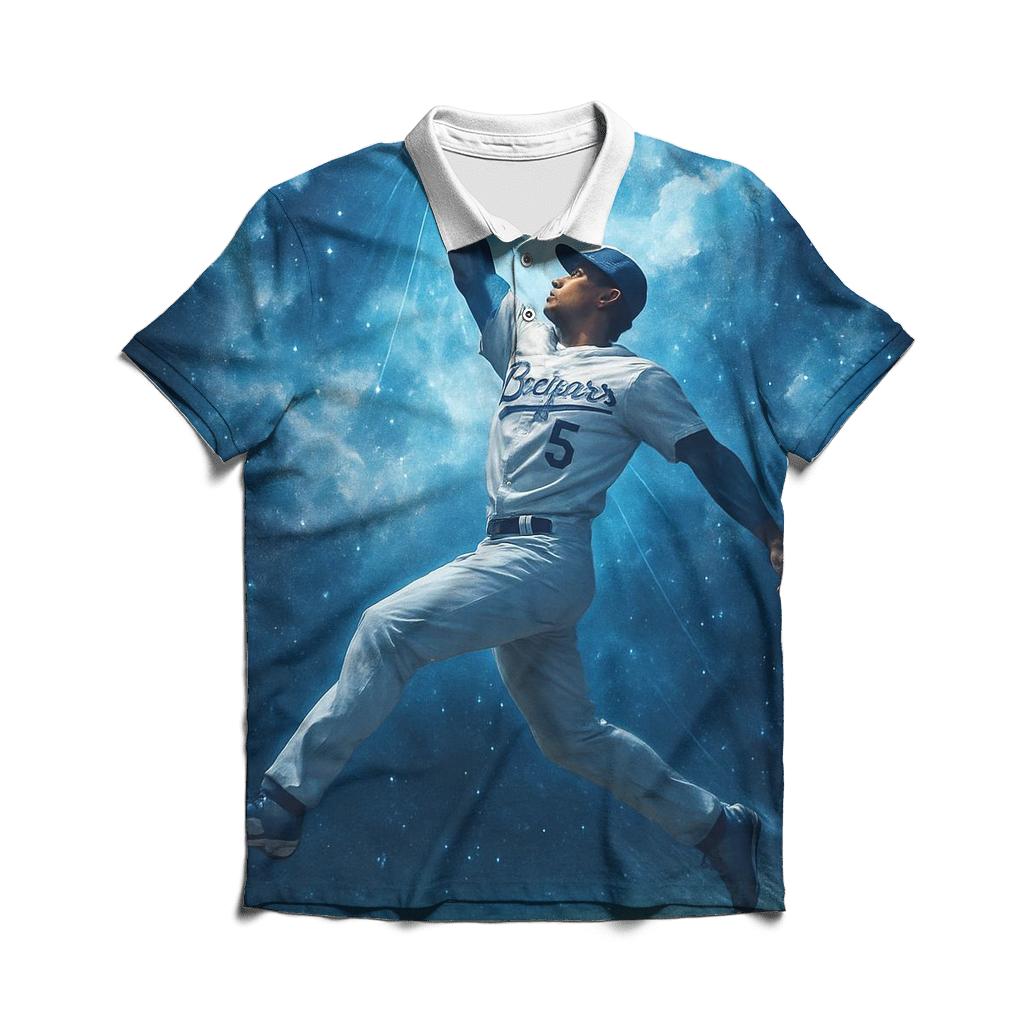 Midnight Outfield Nebula Catch embroidered polo tops