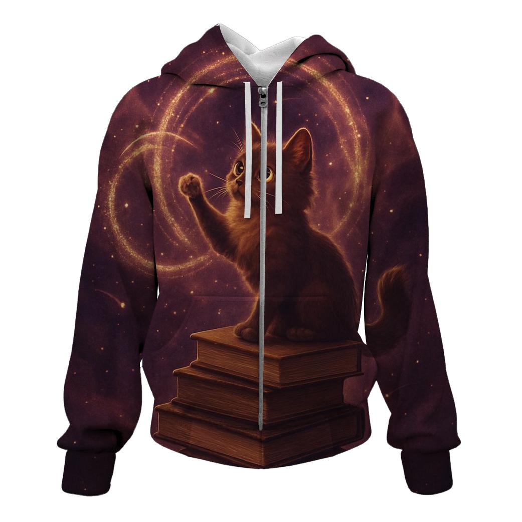 Time Ripple Library Cat premium hoodies
