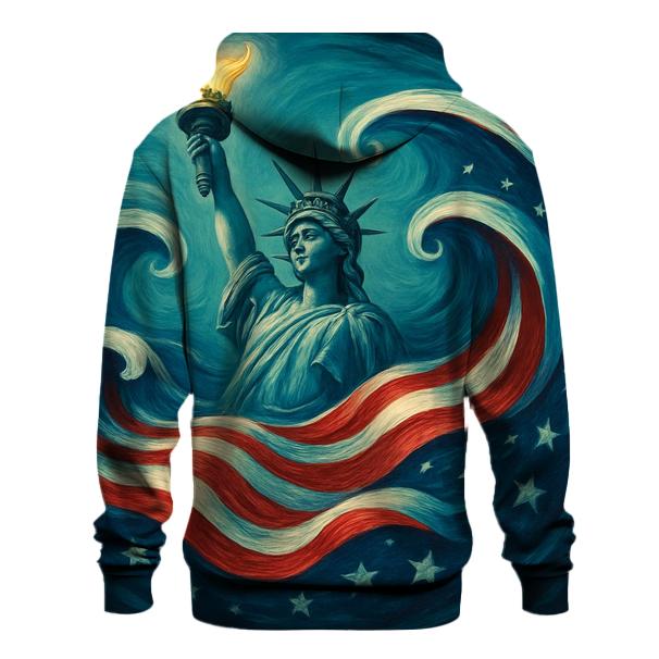 Liberty Rising Through Ocean Waves custom hoodies