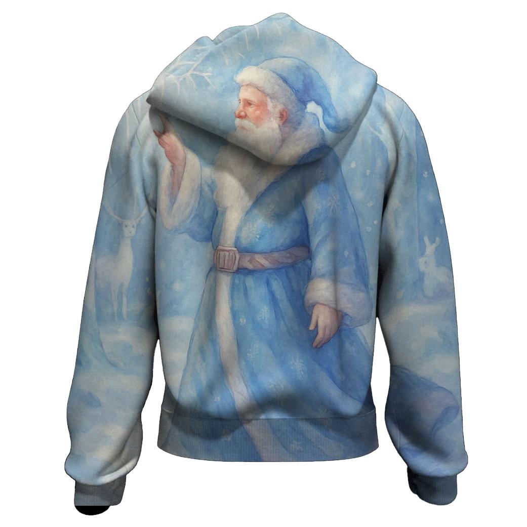 Frosted Crystal Forest Santa premium hoodies