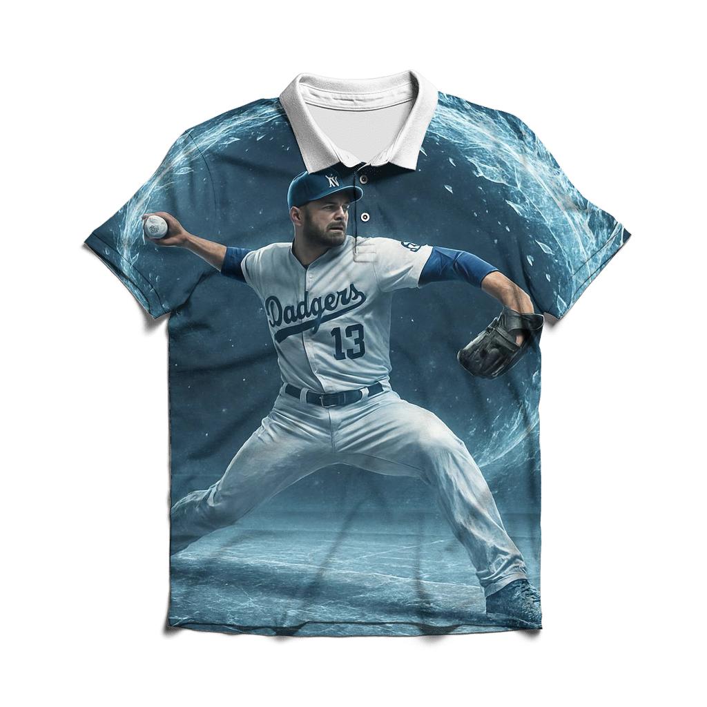 Icy Arc Strikeout Moment embroidered polo tops