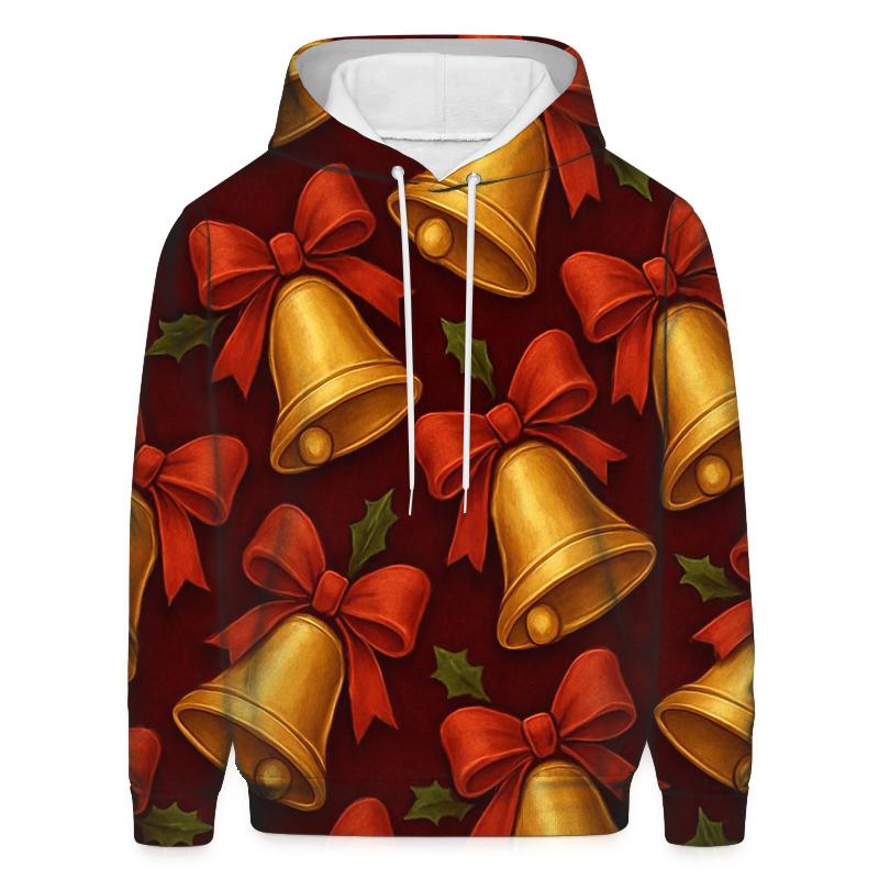 Golden Bells Tessellation On Burgundy Velvet hoodie styles
