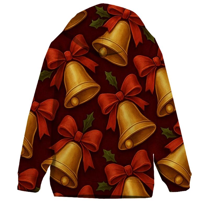 Golden Bells Tessellation On Burgundy Velvet hoodie styles