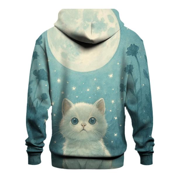 Moonlit Garden Stargazer Kitten designer hoodies