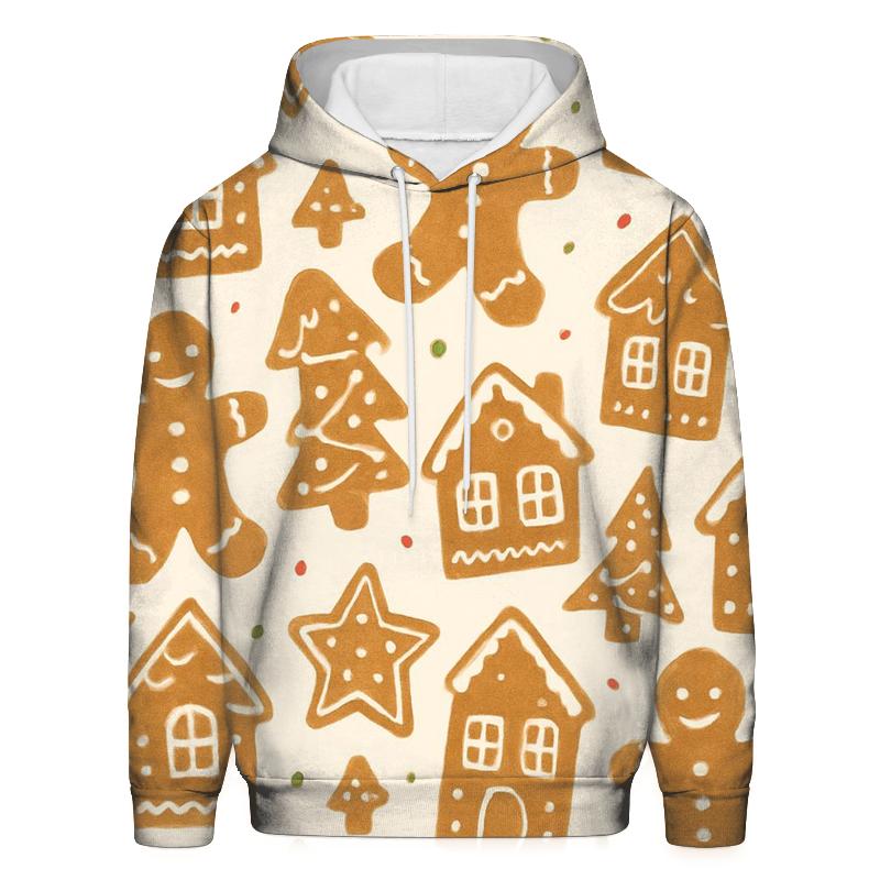 Gingerbread Village Scatter On Cream pullover hoodies