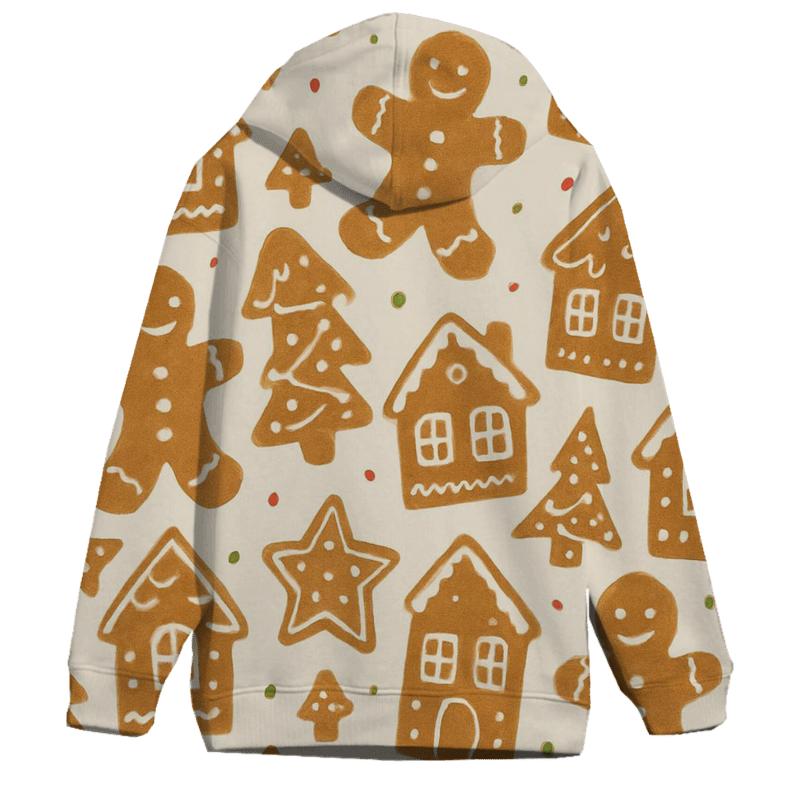 Gingerbread Village Scatter On Cream pullover hoodies