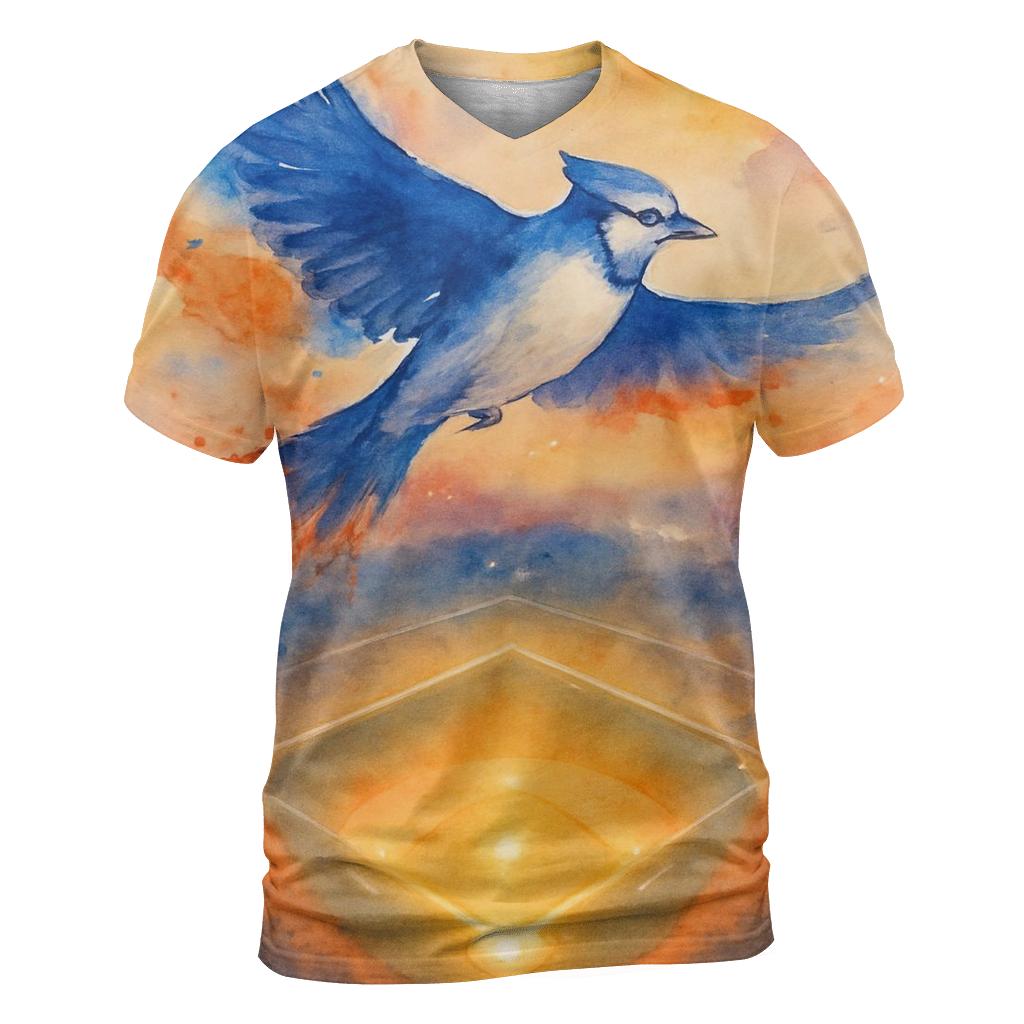 Sunset Flight Over The Diamond artistic all-over print tops