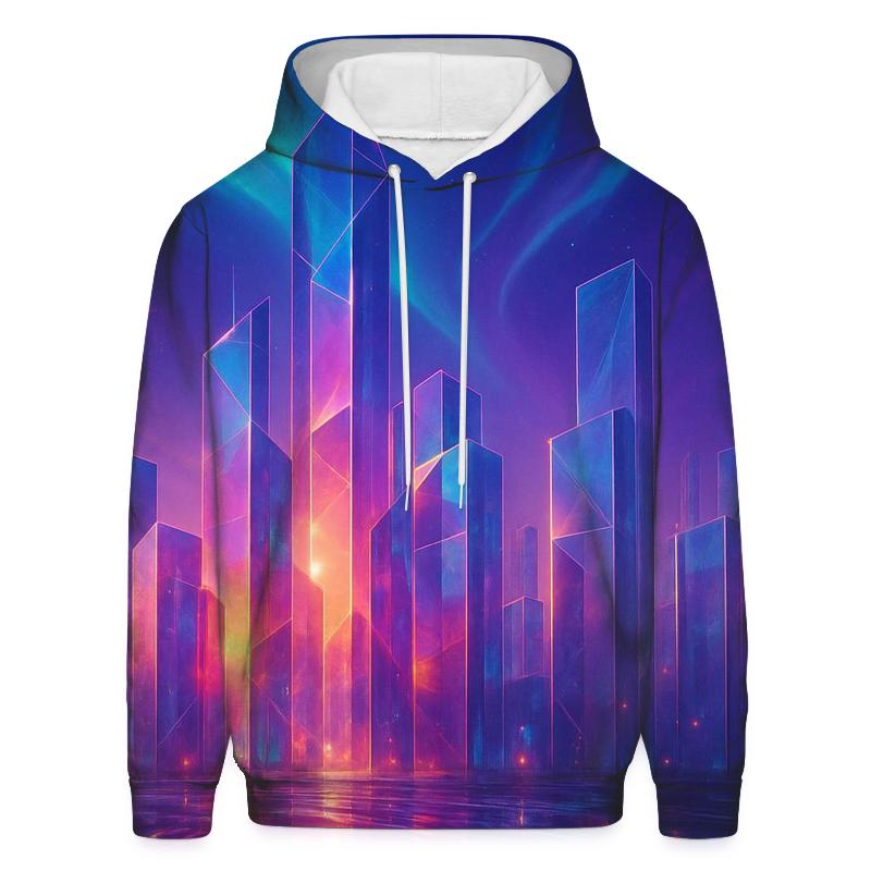 Aurora Sunset Over Glass City printed hoodies