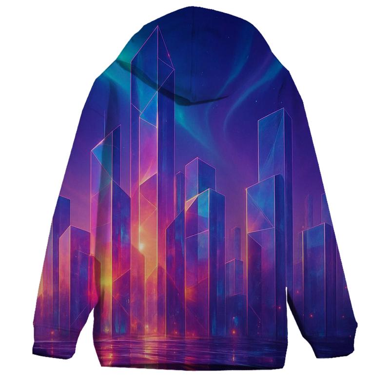Aurora Sunset Over Glass City printed hoodies