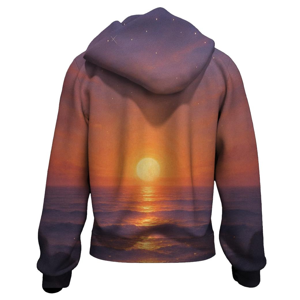 Celestial Tides At Dusk zip-up hoodies