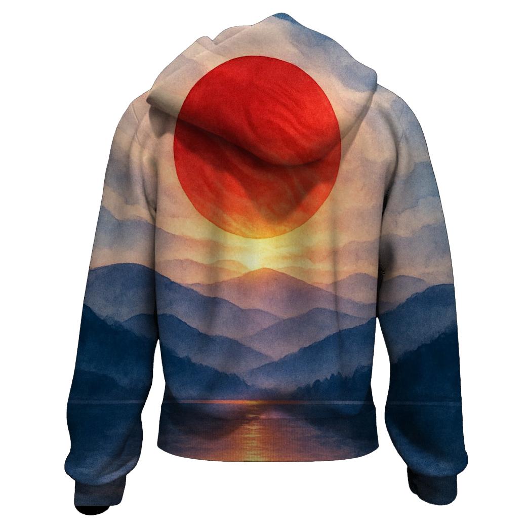 Aurora Of The Japanese Flag heavyweight hoodies