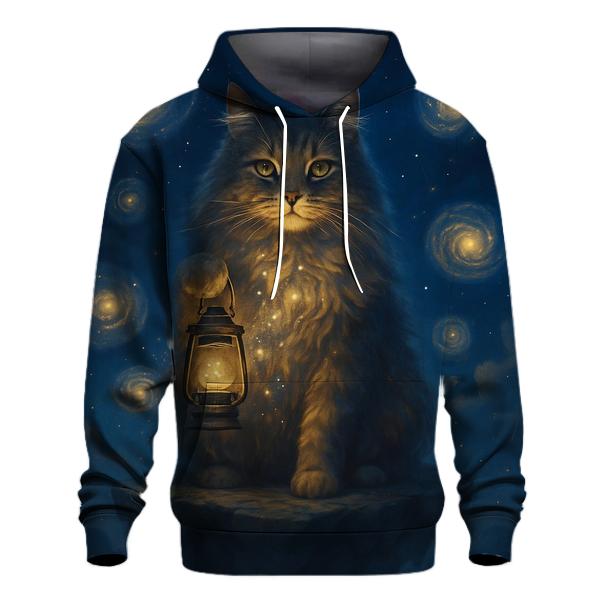 Galactic Lantern Keeper Cat printed hoodies