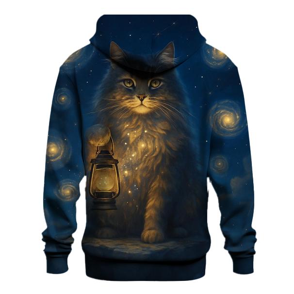 Galactic Lantern Keeper Cat printed hoodies