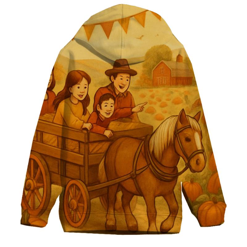 Pumpkin Patch Family Wagon Ride lightweight hoodies