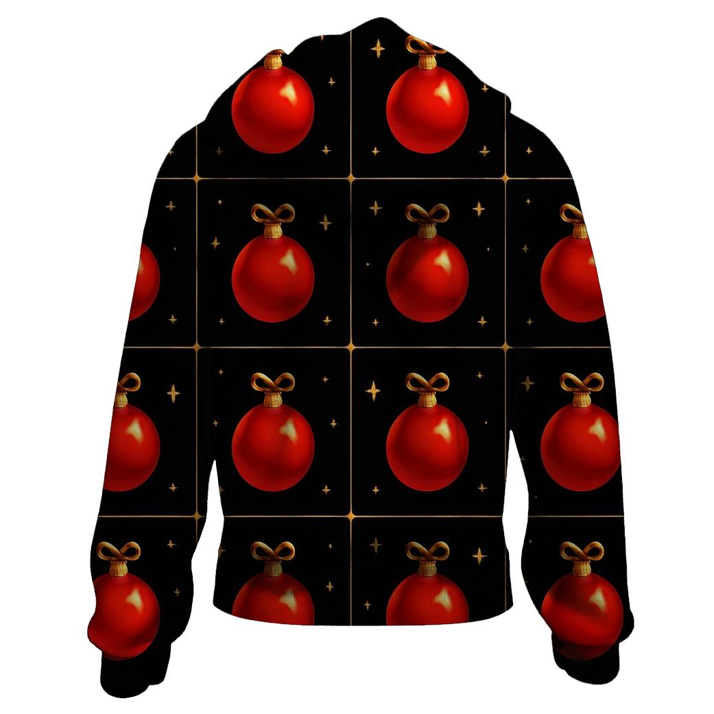 Crimson Ornaments Grid On Midnight Sky premium hoodies