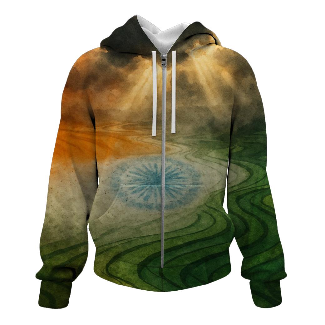 Indian Monsoon Flag Fields hoodie trends