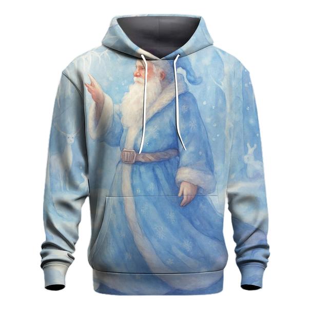 Frosted Crystal Forest Santa pullover hoodies