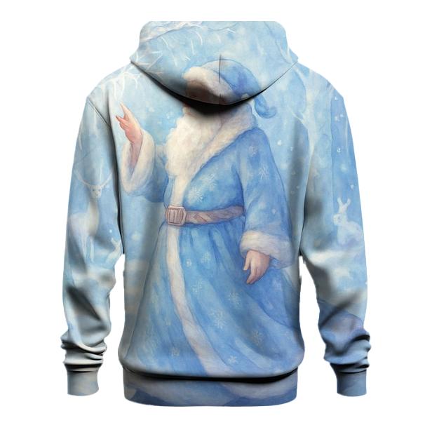 Frosted Crystal Forest Santa pullover hoodies