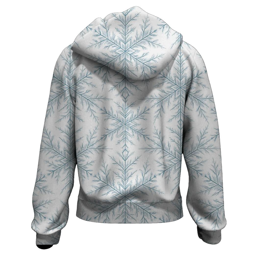 Snowflake Lattice On Icy White graphic hoodies