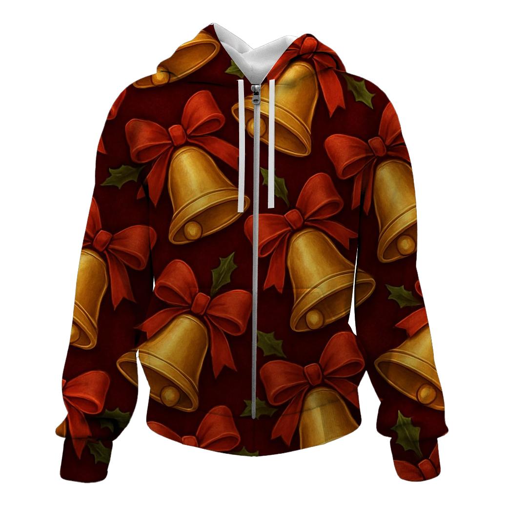 Golden Bells Tessellation On Burgundy Velvet graphic hoodies