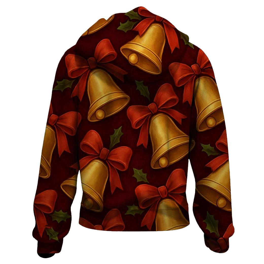 Golden Bells Tessellation On Burgundy Velvet graphic hoodies