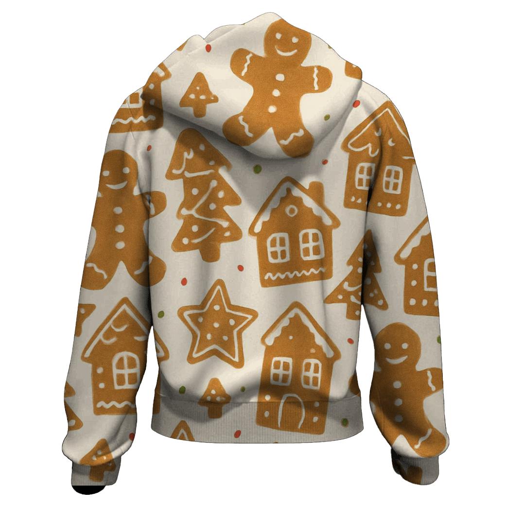 Gingerbread Village Scatter On Cream designer hoodies