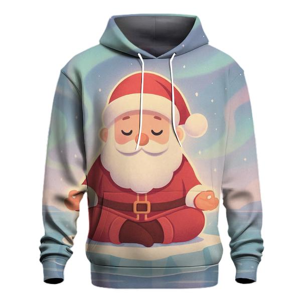 Polar Lights Meditation Santa lightweight hoodies
