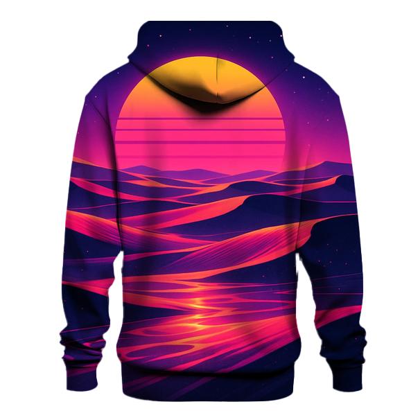 Neon Mirage Sunset Dunes zip-up hoodies