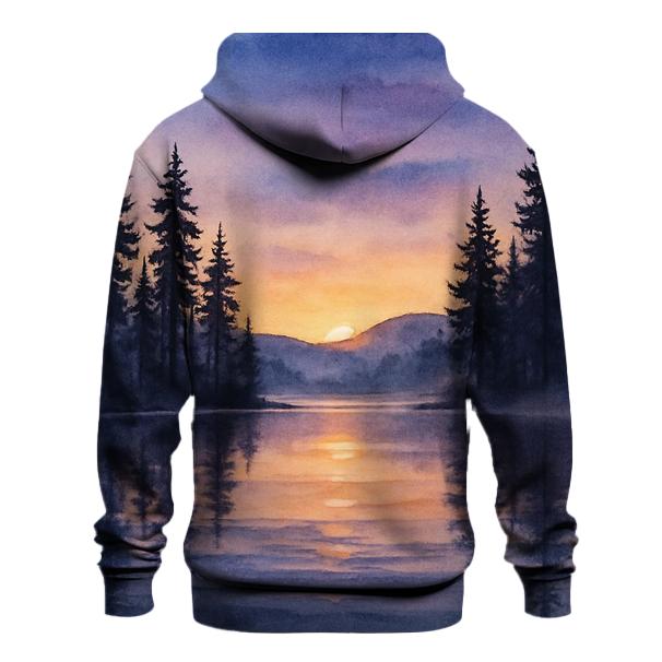 Twilight Pines And Glass Lake embroidered hoodies