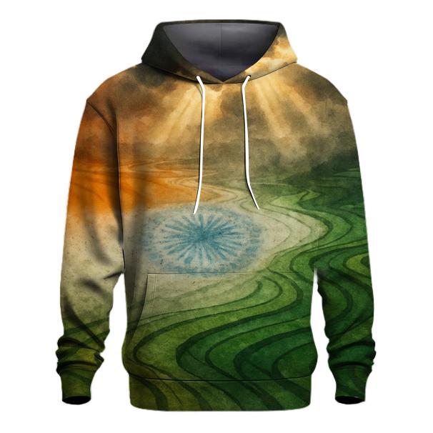 Indian Monsoon Flag Fields lightweight hoodies