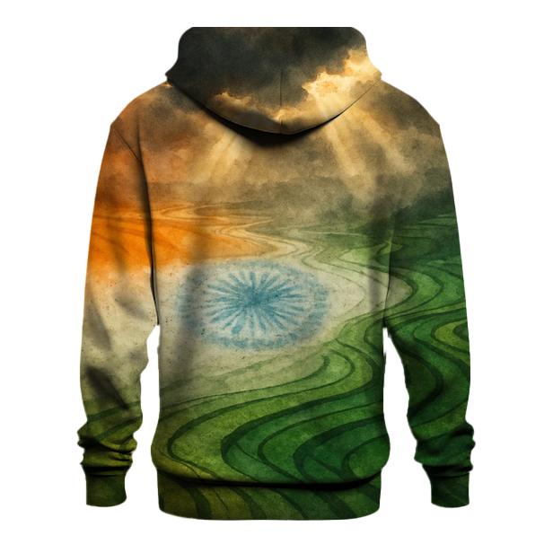 Indian Monsoon Flag Fields lightweight hoodies