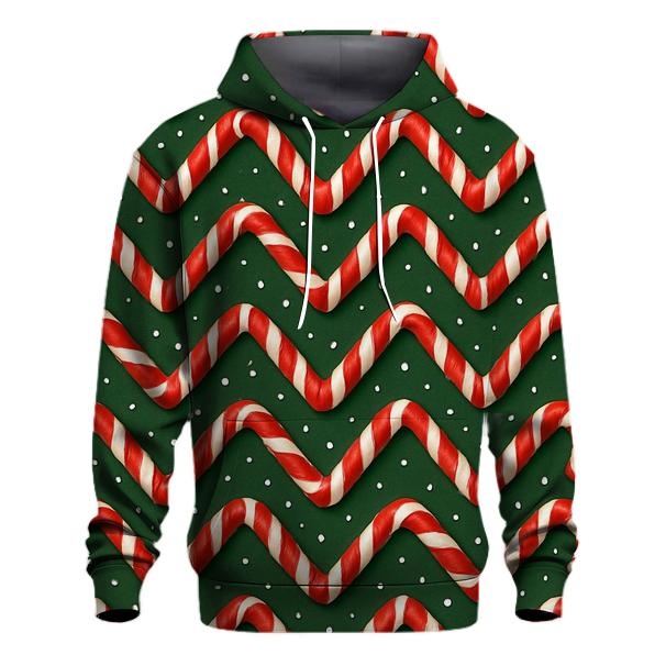 Candy Cane Chevron On Pine Green hoodies fashion