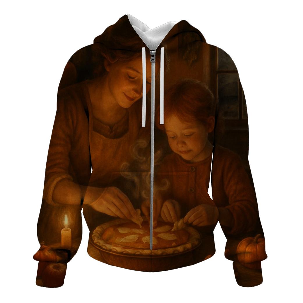 Candlelit Kitchen Pie Haven graphic hoodies