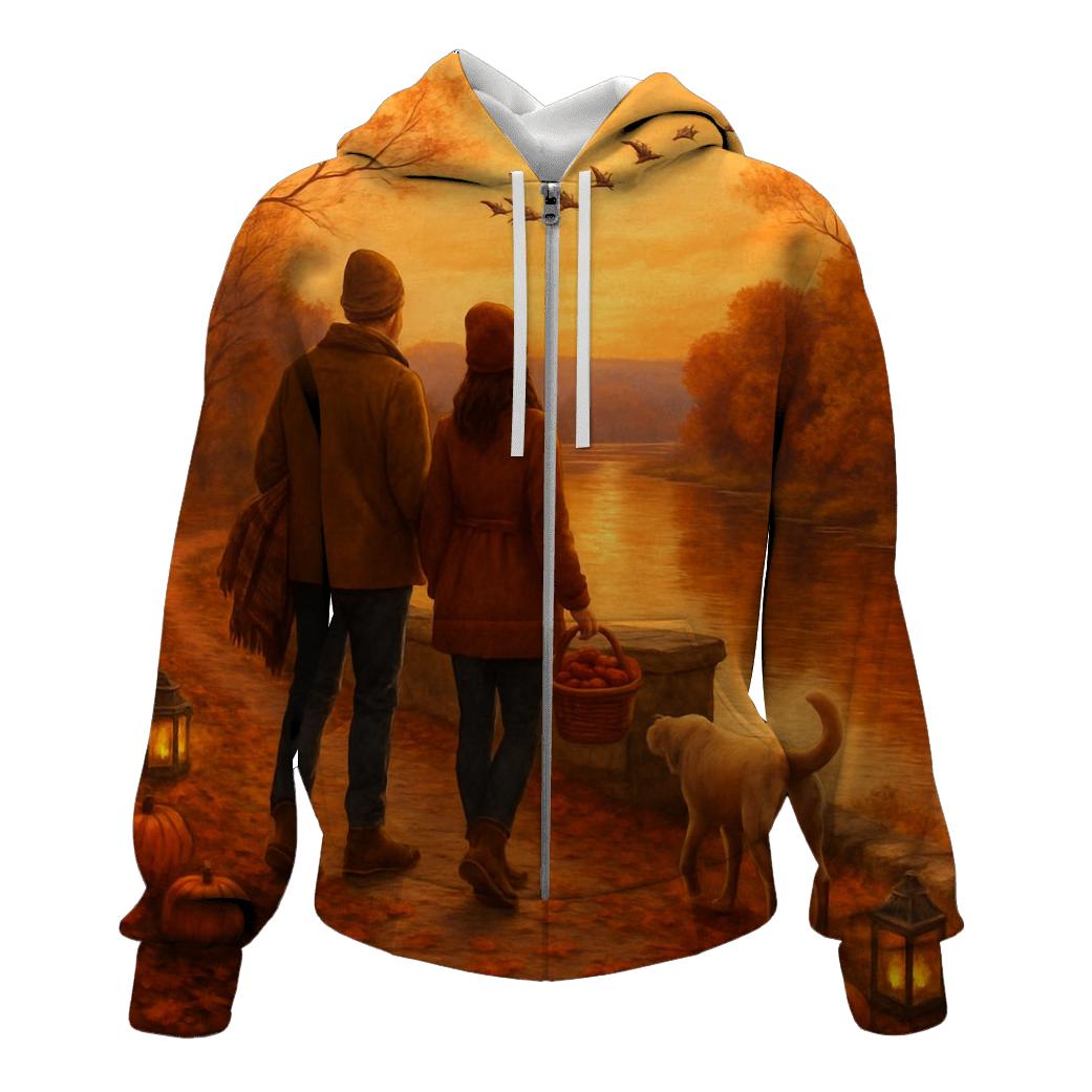 Autumn River Gratitude Walk custom hoodies