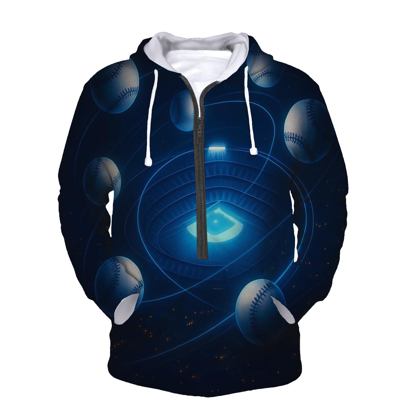Orbiting Baseballs Over City Lights hoodie styles