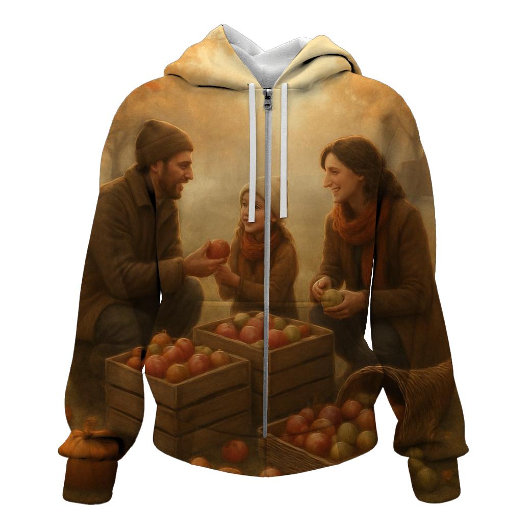 Morning Orchard Gratitude Harvest graphic hoodies