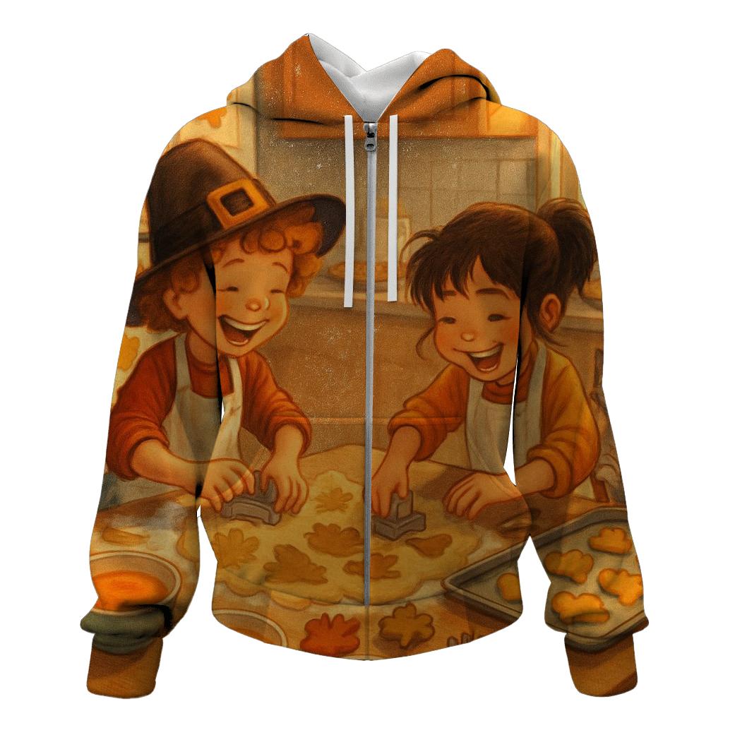 Little Bakers Thanksgiving Workshop printed hoodies