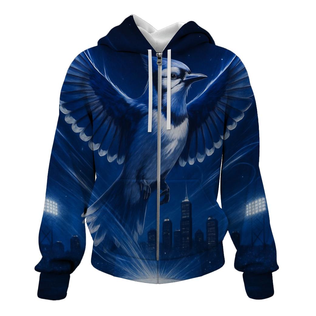 Skyline Surge Blue Jays Night Flight zip-up hoodies