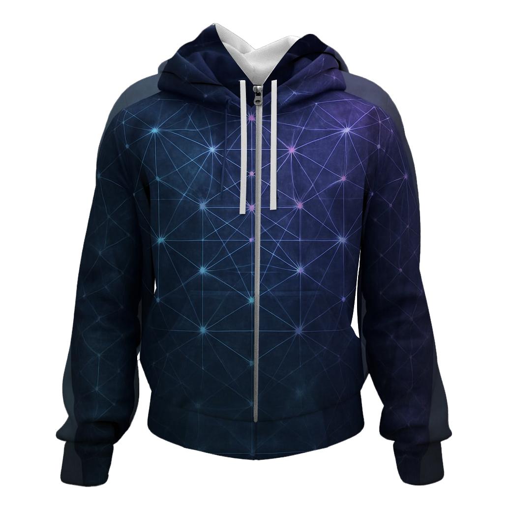 Galactic Lattice Gradient printed hoodies