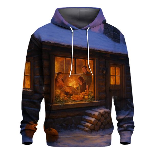 Cozy Cabin Snow Kissed Thanksgiving hoodie styles