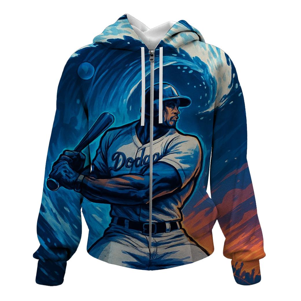 Diamond Wave Blue Storm embroidered hoodies