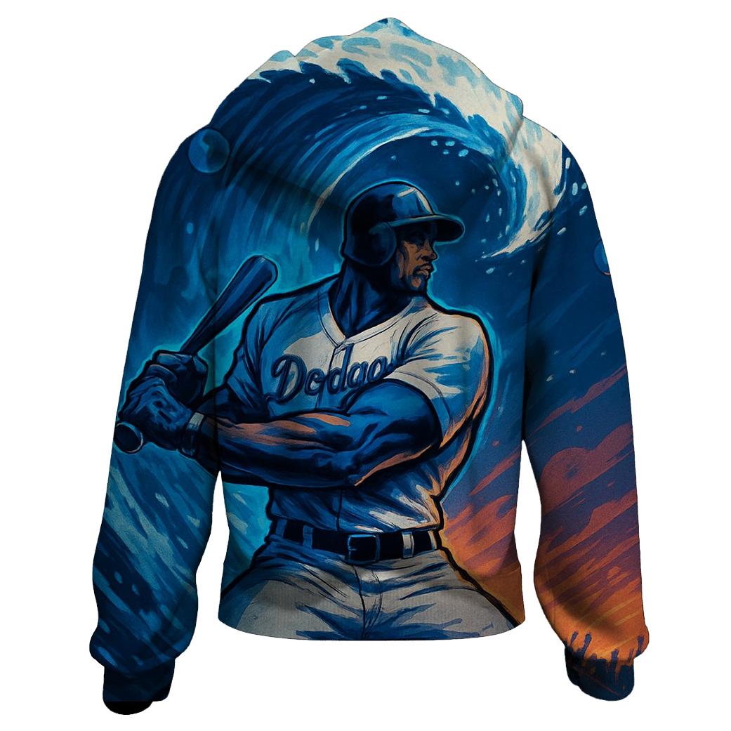 Diamond Wave Blue Storm embroidered hoodies