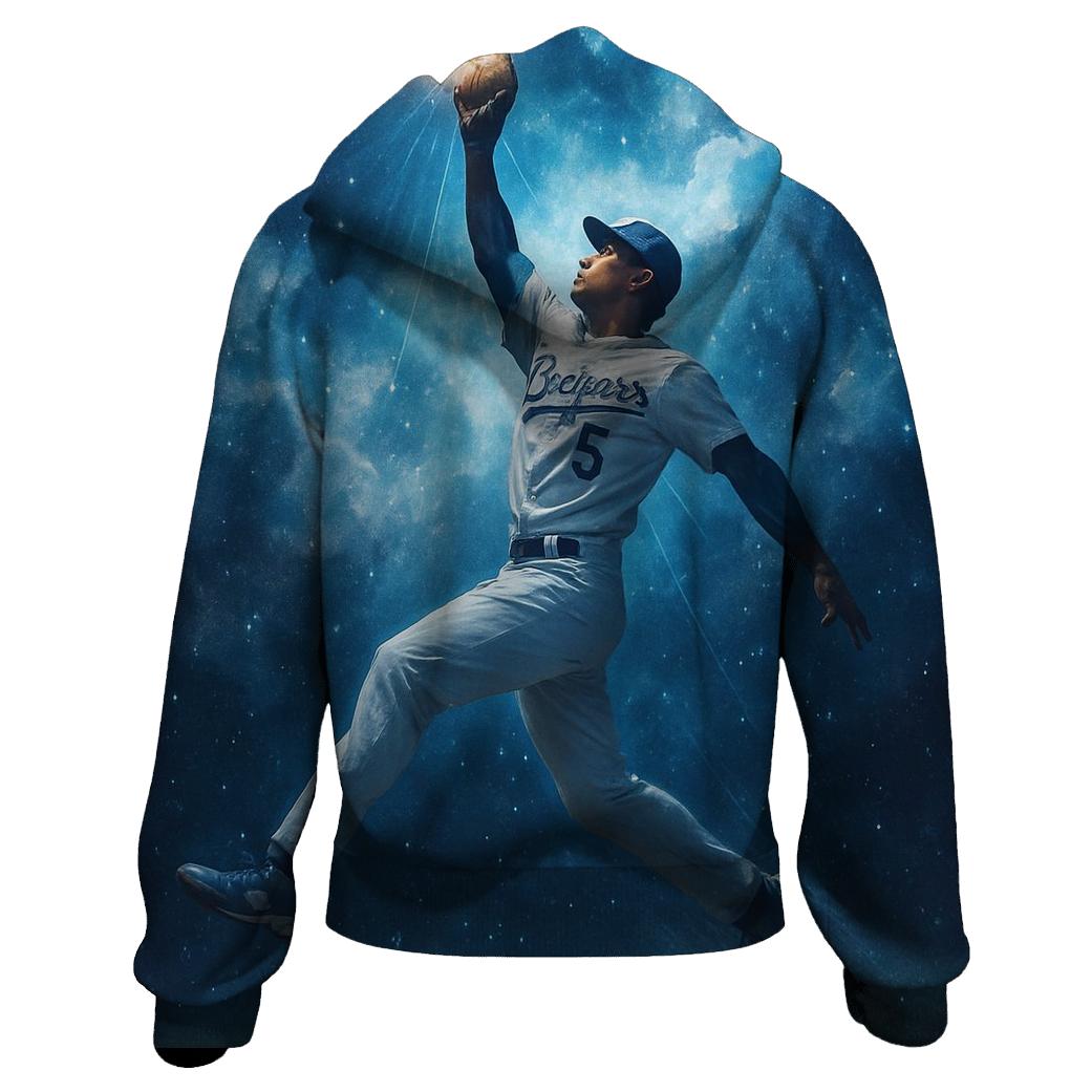 Midnight Outfield Nebula Catch graphic hoodies